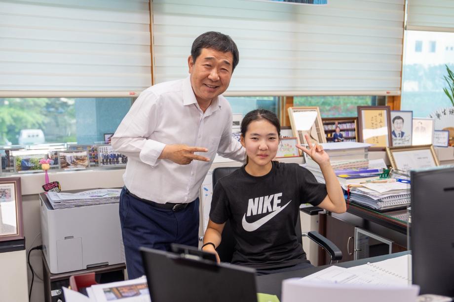 증평여중 카누선수 방문