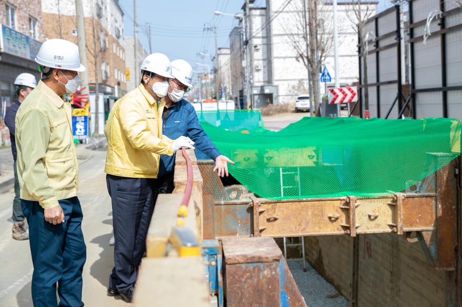 홍성열 증평군수, 해빙기 건설공사장 안전점검 실시